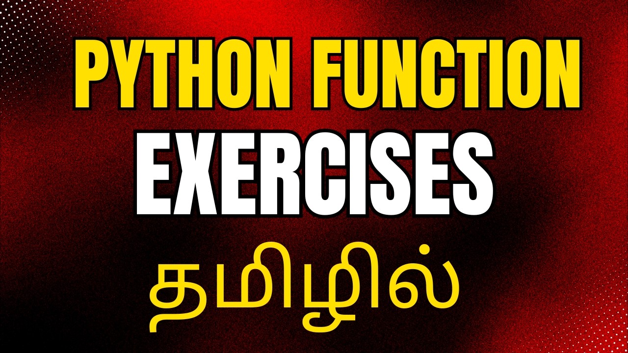 Python Function Tamil | Python Function Exercises in Tamil #11 - YouTube