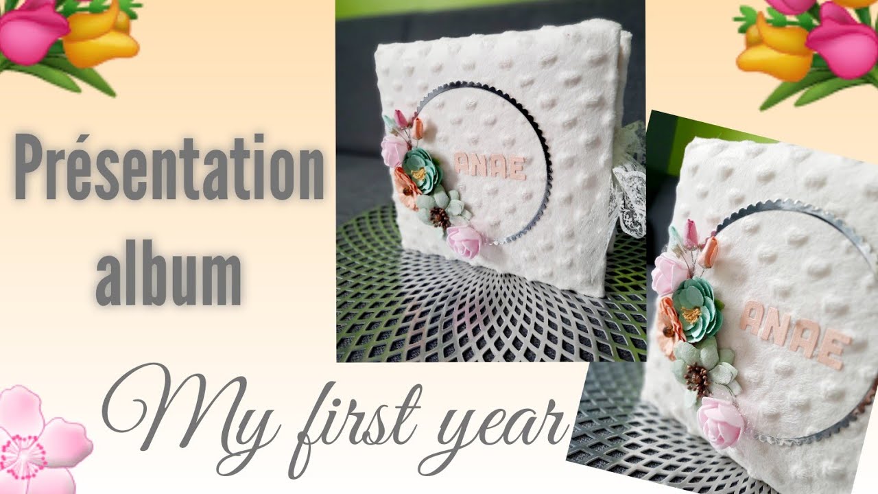 PRESENTATION ALBUM BEBE | My first year Ciao Bella | Couverture tissu | Chat Scrap |