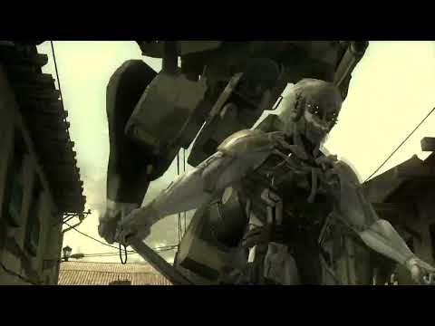 MGS4 (MC ver.) 4K CLIPS - Raiden fights off Gekko unit