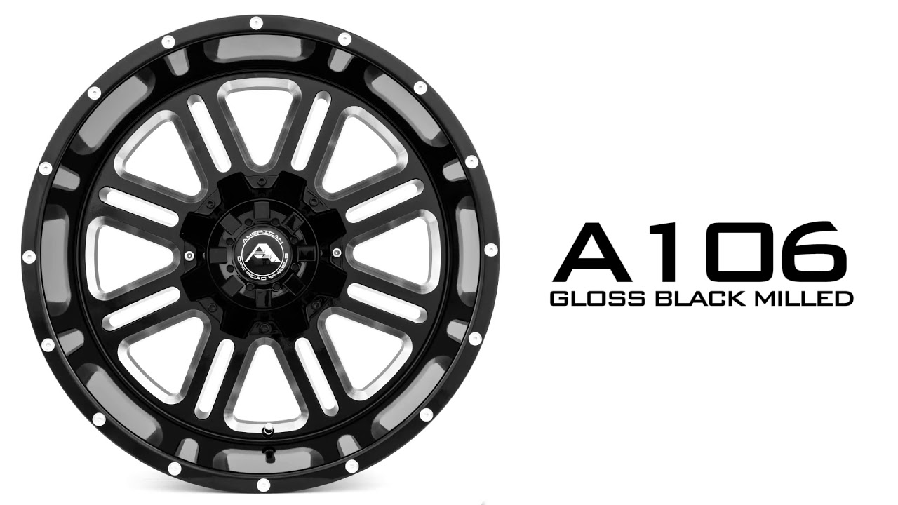 A106 Gloss Black Milled 20x10