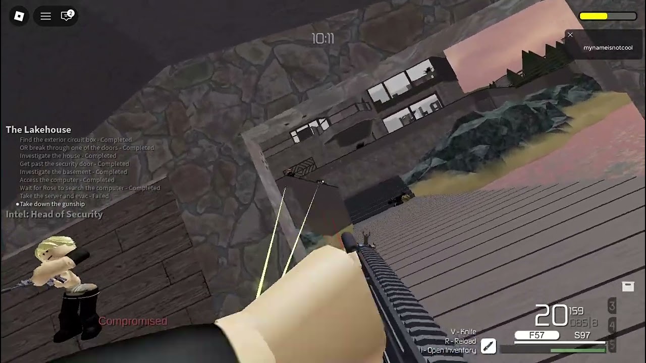 Entry point - lakehouse gunship fight