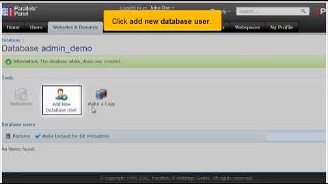 How to create databases in Plesk 11