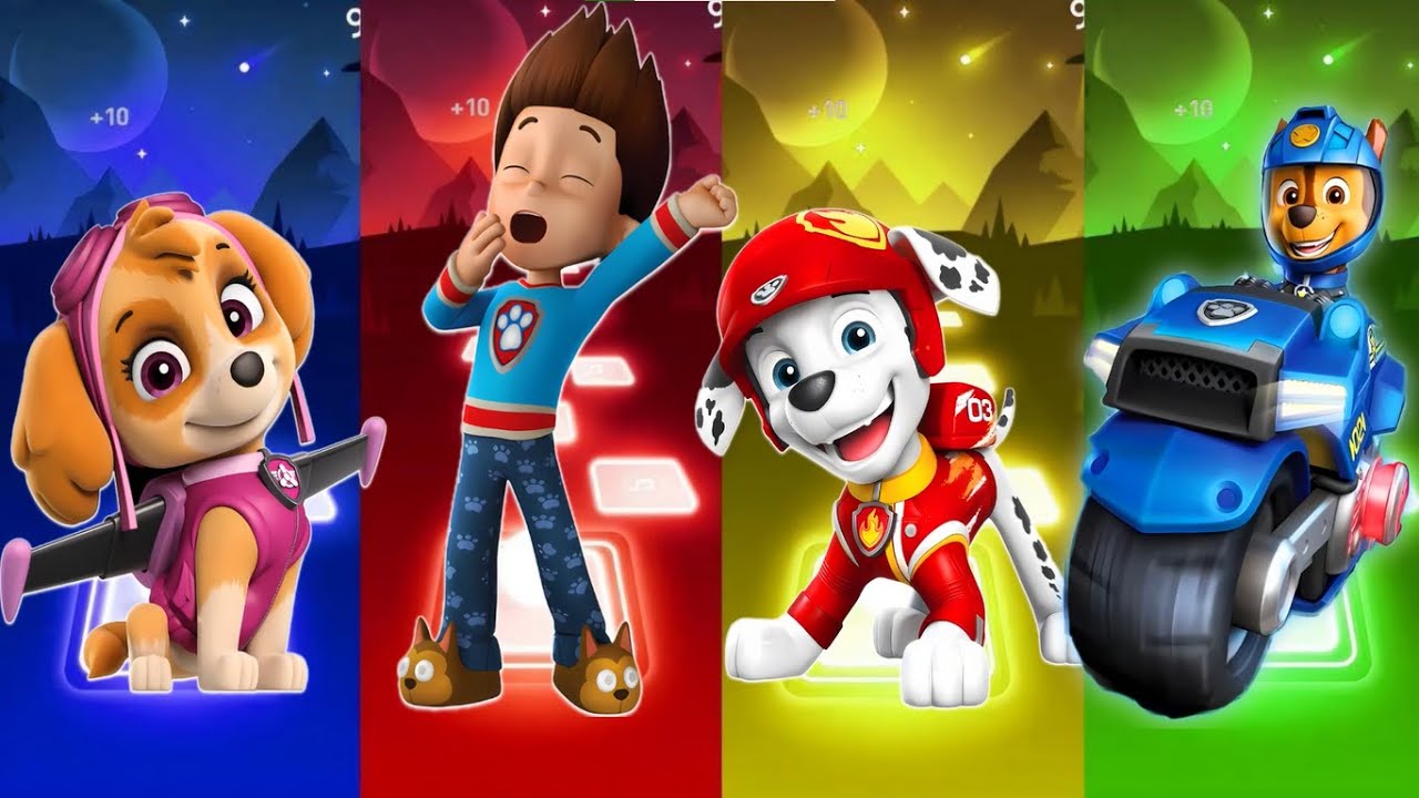 Marshall VS Paw Patrol VS Ryder VS Rubble - Tiles Hop EDM Rush8