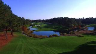 Flyover view and commentary on the 17th hole at Eagle Point, host of the Wells Fargo Championship