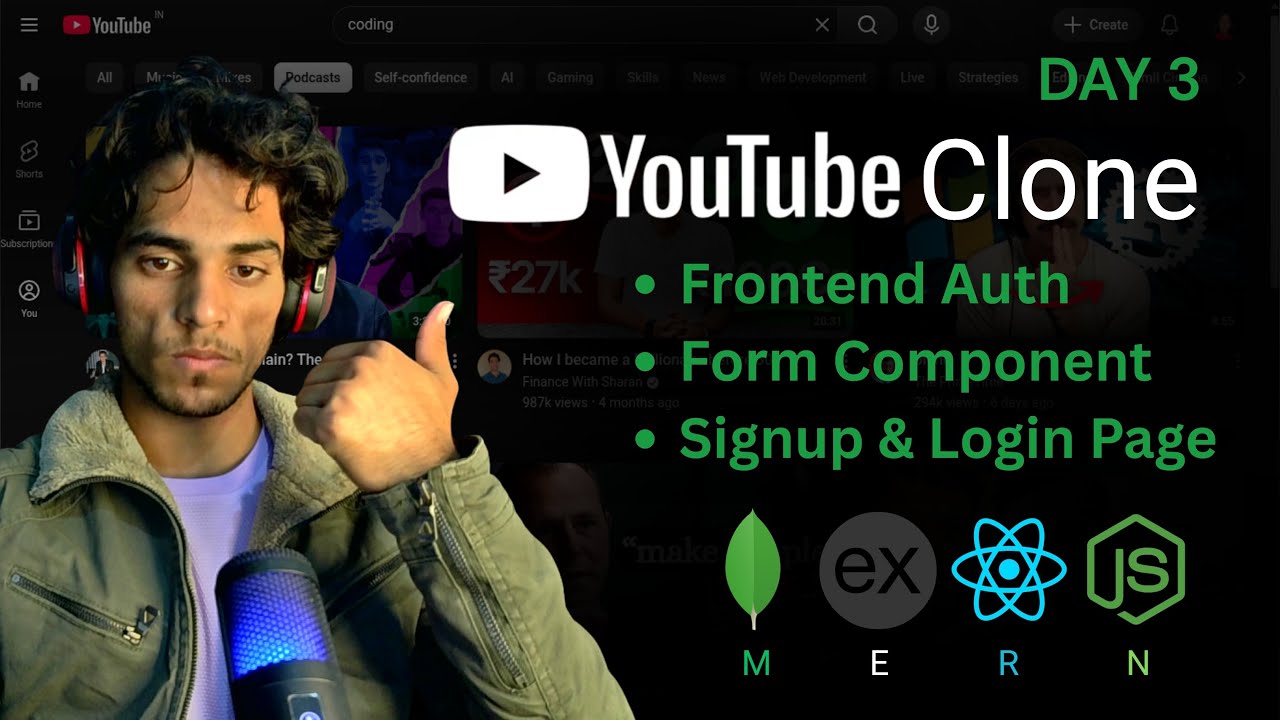 full-stack Project | YouTube Clone Using MERN + TypeScript | Mongodb | ExpressJS | NodeJs | ReactJS