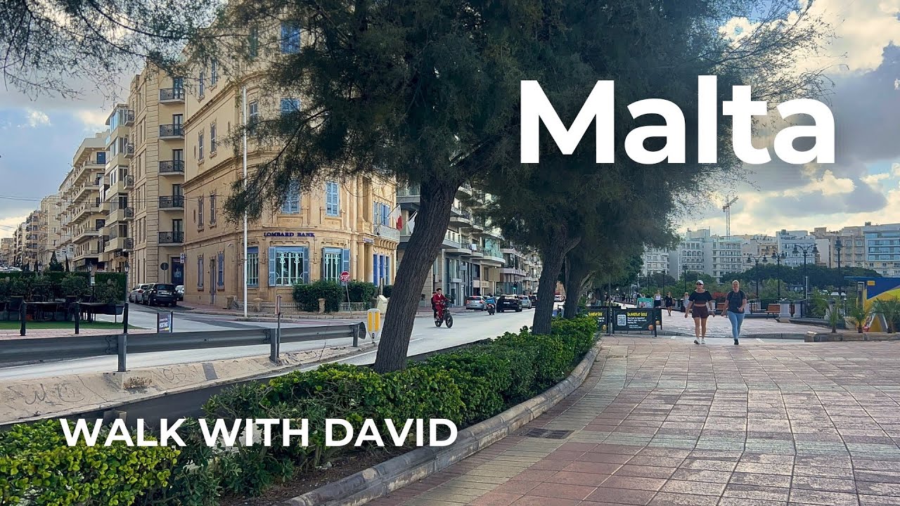 Walking Tour | Sliema to St Julian’s | Daily life walk in Malta | November | 4K HDR 60fps
