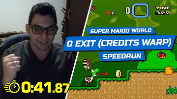 Super Mario World - 0 Exit (Credits Warp) - 0:41.87 [Former World Record]