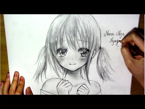 How To Draw Anime Girl In Black And White Slow Version Youtube