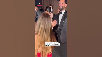 لحظة وصول بسمة بوسيل فرح ريم سامي وشوف عملت ايه اول ما شافت تامر حسني على المسرح 
