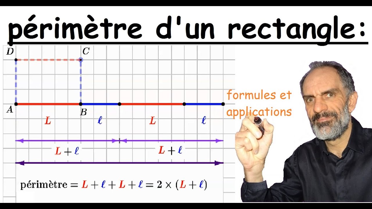 Calculer le périmètre d'un rectangle: formules et applications. - YouTube