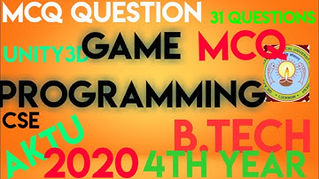 #GamePrograming#Mcq#Aktu Game programming MCQ question for aktu final year student.#Cse