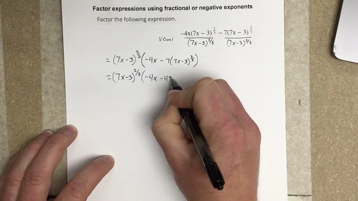 Factor expressions using fractional or negative exponents