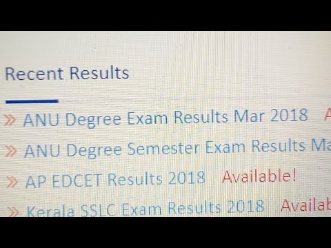 ANU Degree Results Release 2018|Check Here|Hemanth|