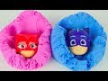5 Colors Cups with PJ Masks / Learn Colors kinetic sand Pj Masks Surprise Toys