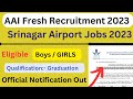 J&K New Govt Jobs 2023 || AAI Recruitment 2023 || 900+ Vacancies