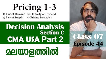 Pricing 1/3 | Decision Analysis | Section C | CMA USA | Part 2 | Episode 44