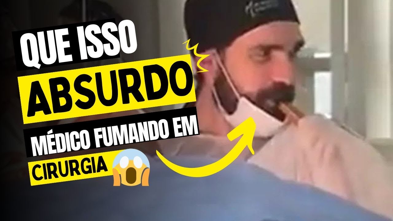 Vídeo de médico fumando vape durante procedimento cirúrgico