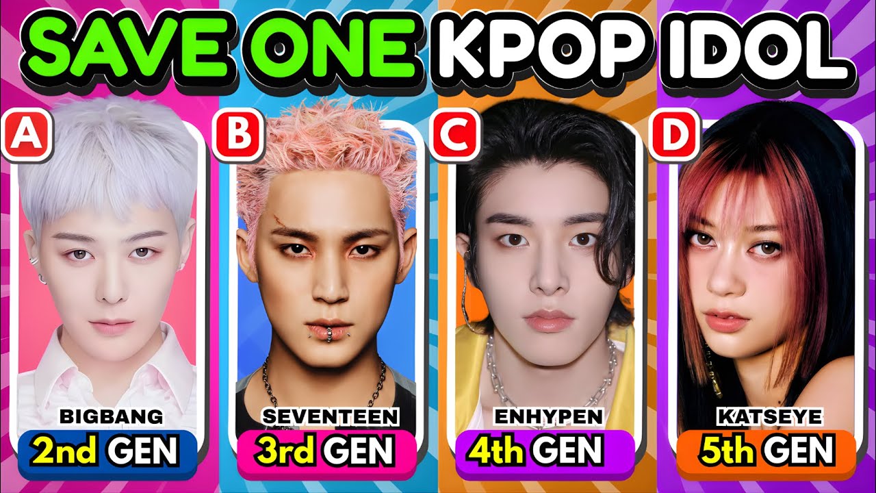 СПАСИ ОДНОГО K-POP АЙДОЛА: САМЫЕ ПОПУЛЯРНЫЕ АЙДОЛЫ 2-ГО, 3-го, 4-го и 5-го ПОКОЛЕНИЯ✨ | Викторина...