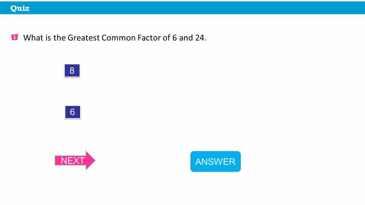 Greatest Common Factor Quiz - YouTube
