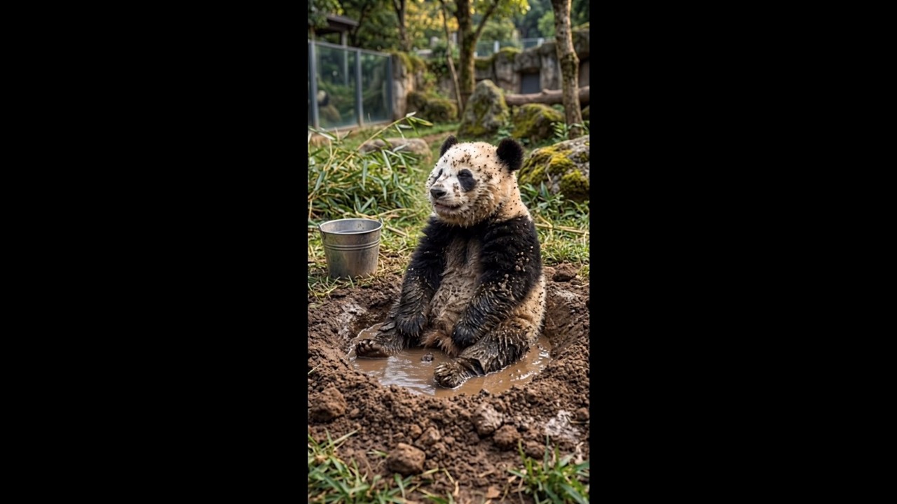 18 泥の中でも。🐼 Even in the Mud. 【子パンダ ネオ】 - YouTube