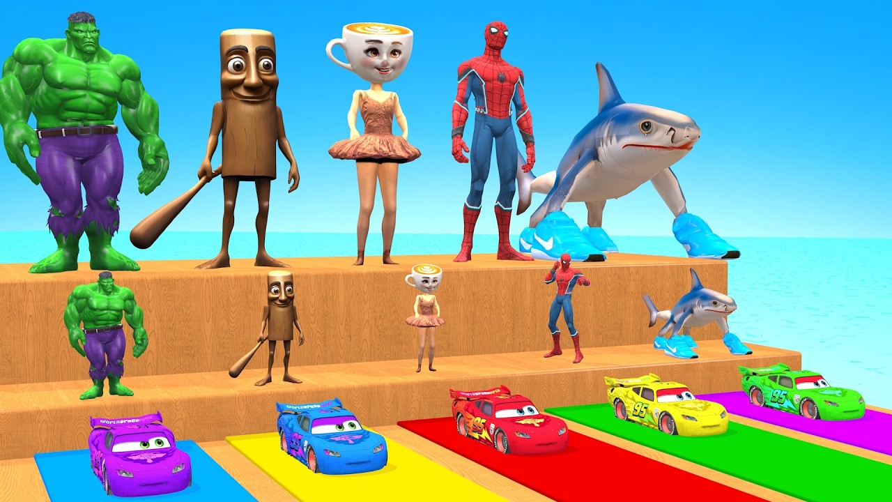 Long Slide Game with Cow Elephant Gorilla Hippopotamus Tiger 3d Animal Game Funny 3d Animals