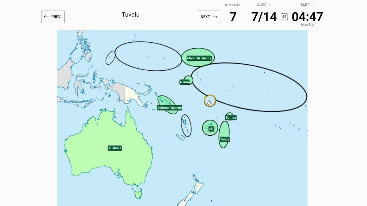 Finding countries in Oceania - YouTube