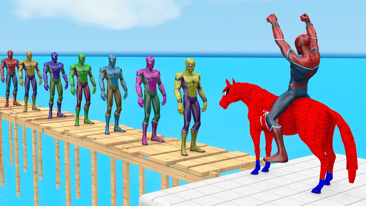 Long Slide Game With Cow Elephant Gorilla Hippopotamus Tiger - 3d Animal Game - Funny 3d Animals