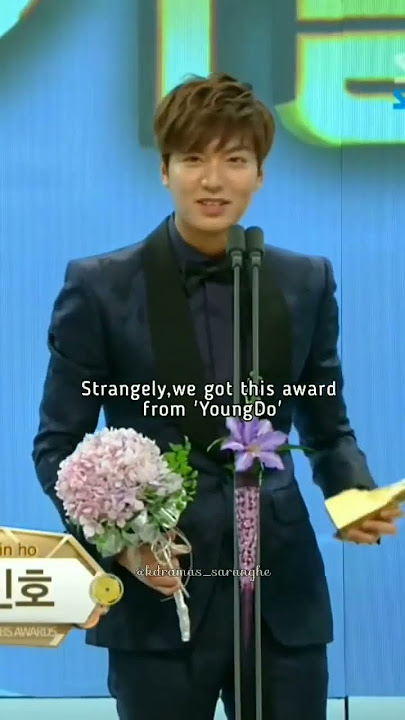 #kimwoobin (choi young do) memberikan penghargaan 'pasangan terbaik' kepada pemeran utama pewaris #leeminho #parkshinhye