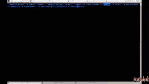 Mastering Wireshark  Formatting output to a  csv file