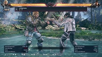 Tekken 8 CBT Paul movelist with frame data display  (opponent all block)