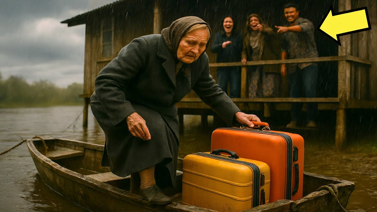 الأبناء يطردون الأم في قارب قديم… ما حدث بعد ذلك جعل الجميع يتجمدون…