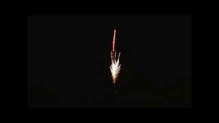 PSSC 3819   38mm Single Shot   Red Strobe Willow Tail with Silver Mine