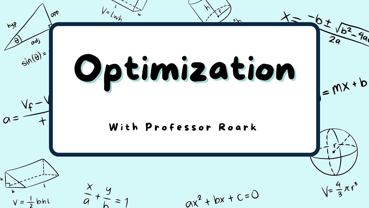 Calculus 1: Optimization 4.7 WebAssign Problem 4 - YouTube