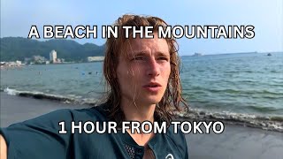 How we accidentally found the dreamiest beach next to Tokyo | Roadtrip - Onsen - BBQ | Day Vlog