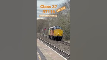 Class 37 colas rail freight train at speed great tones #class37 #trains 37116