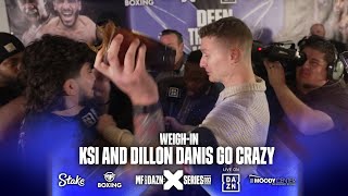 KSI AND DILLON DANIS GO CRAZY AT WEIGH-IN | Misfits Boxing