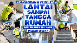 Pasang & Poles Lantai Marmer Abu-Abu | Hasil Mewah oleh Ratu Marmer Tulungagung