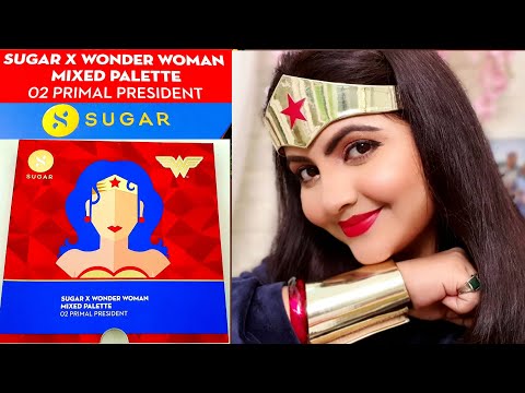 SUGAR X WONDER WOMAN MIXED PALLETE 02  review & demo | bronzer hilighter blusher eyeshadow | RARA |