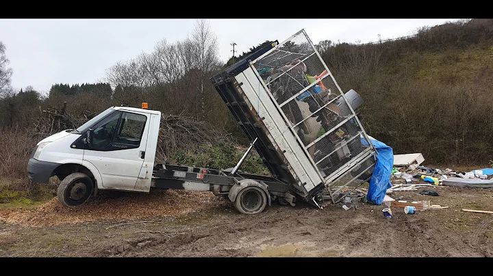 Fly-tipper gets stuck mid fly-tip