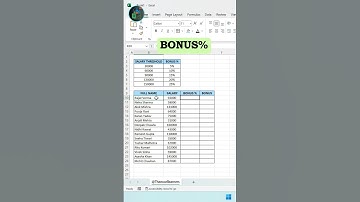 Salary  Bonus Calculate in Excel using LOOKUP Function | Excel Formula Trick #shorts #excel