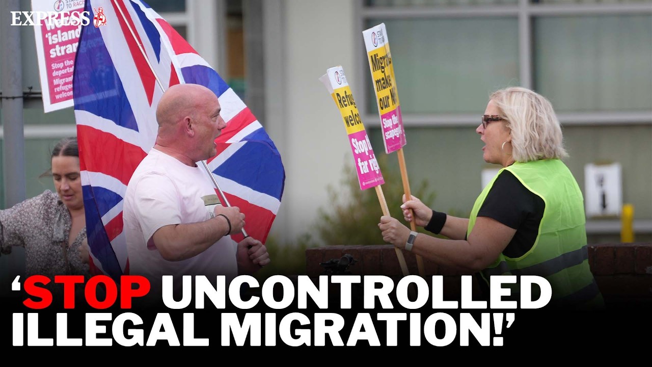 Protesters face-off outside new migrant hotel in Scotland as outrage grows