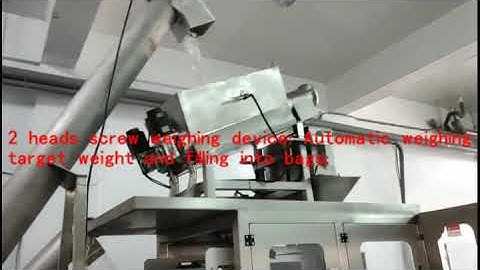Full Automatic Vertical Ice Cube Packing Machine with Two Heads Screw Weighing Device
