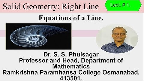 Solid Geometry: Right Line: Equations of a line.Lect. 1.#solidgeometry #theplane