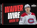 2024 fantasy hockey  week 13 top waiver wire players to add  nhl fantasy hockey advice