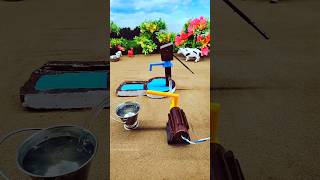 water to unt with mini motor water pump project tractor wala video #handpump #shortvideo #58