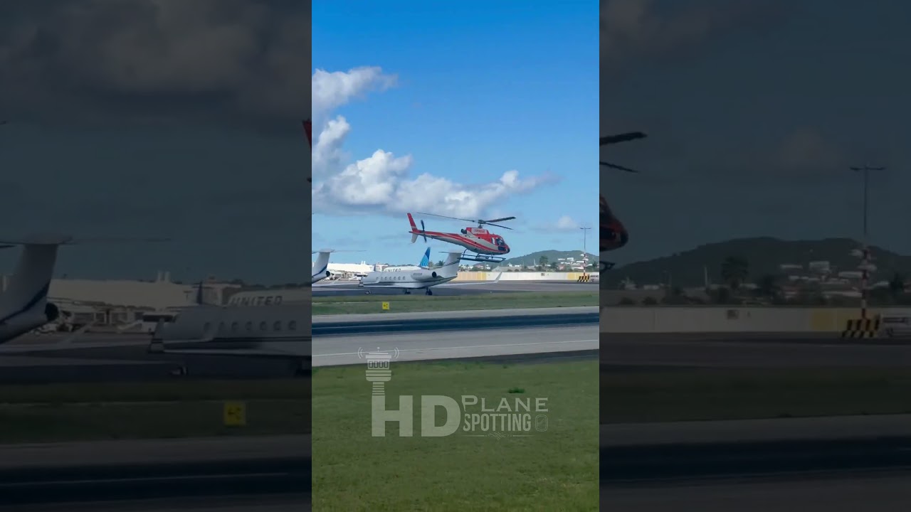 Airbus Helicopter Speeding down runway28 SXM