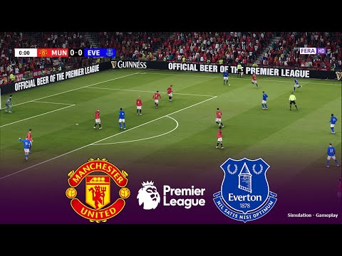 MANCHESTER UNITED Vs EVERTON Live Premier League 24 November 2025 Simulation PES 2021 Gameplay