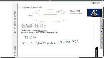 IGCSE Edexcel Mathematics 4MA1 - 2024 June 1H - Q05 Volume of cylinder