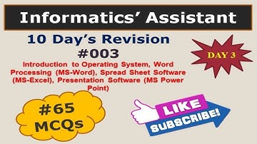 RUVNL Informatics Assistant || Operating System, Word Processing,  Presentation  Software || IA #003