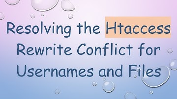 Resolving the Htaccess Rewrite Conflict for Usernames and Files